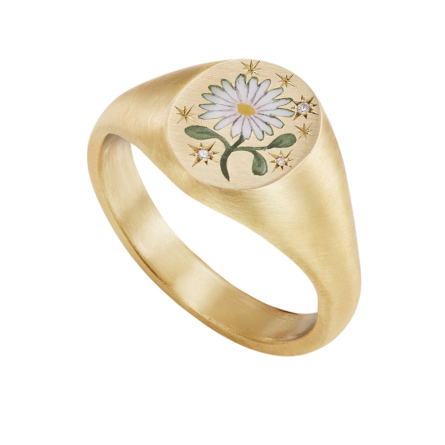 Cece Wild Daisy Ring - Rings - Broken English Jewelry side angled view