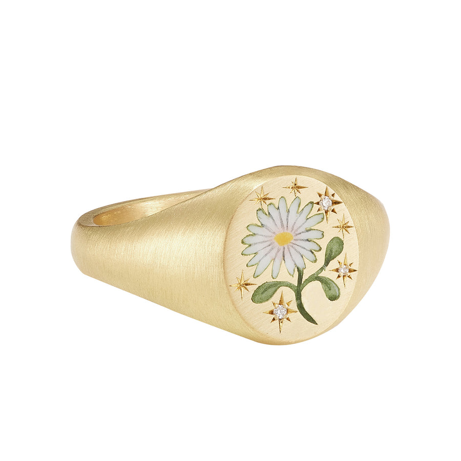 Cece Wild Daisy Ring - Rings - Broken English Jewelry front angled view