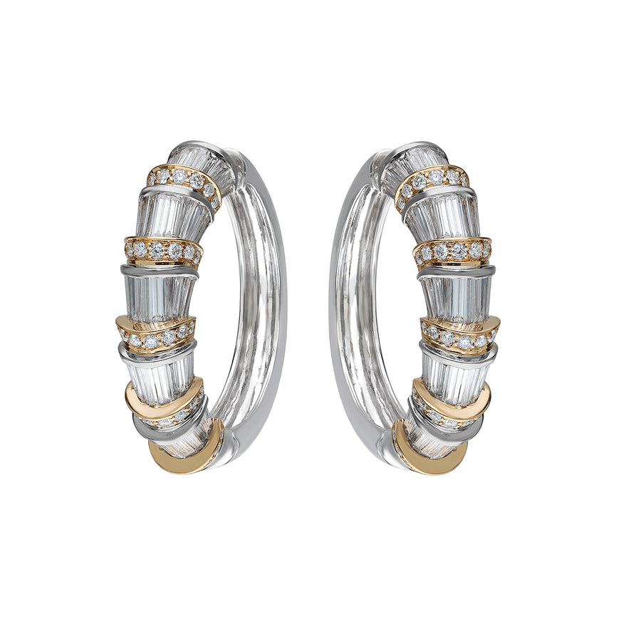 Moksh Medium Nuur Hoop Earrings - Diamond, front view