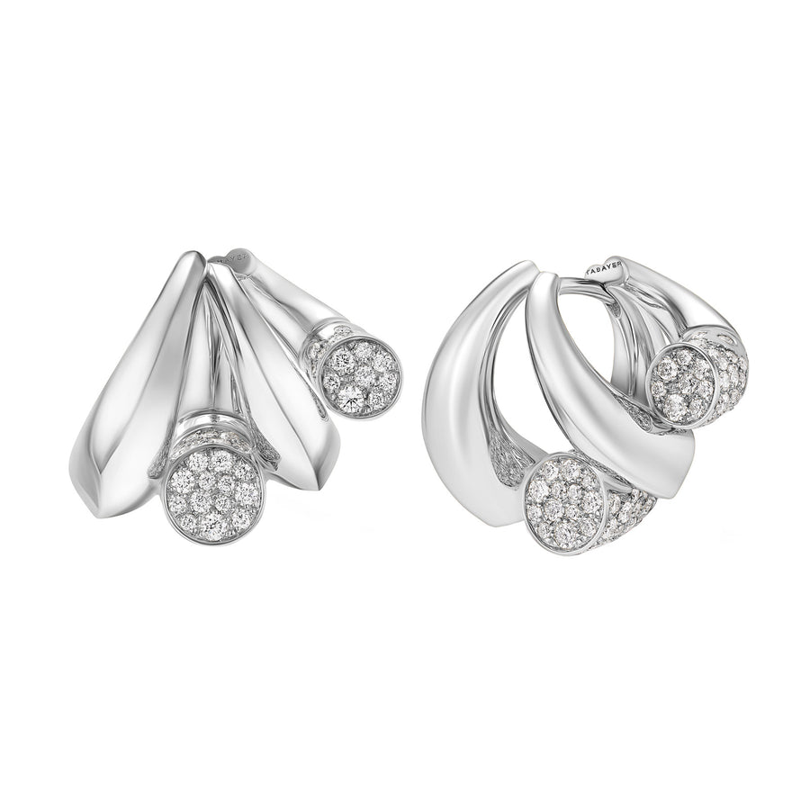 Tabayer Oera Earrings - White Gold and Diamond - Earrings - Broken English Jewelry