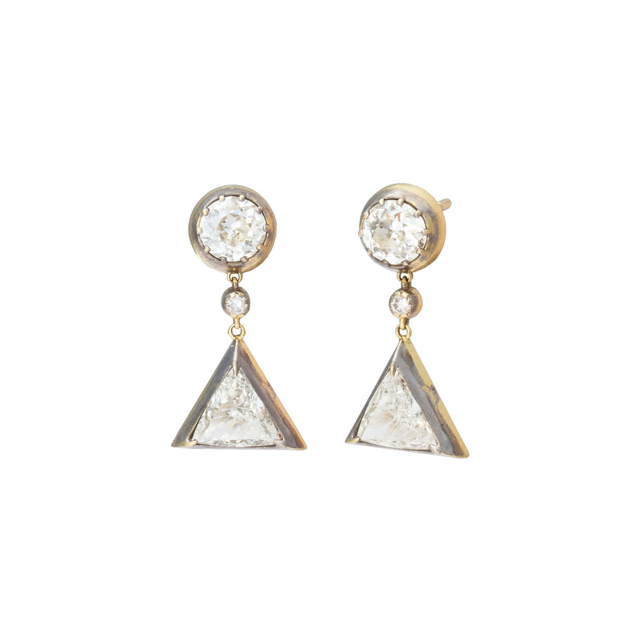 Jenna Blake Trillion Blackened Drop Diamond Earrings - Earrings - Broken English Jewelry
