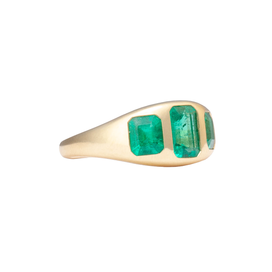 Gerald & I Three Emerald Stone Ring  - Rings - Broken English Jewelry