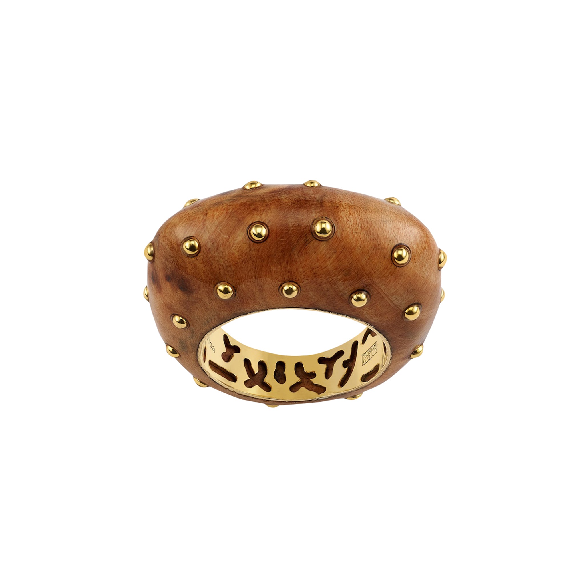 Patcharavipa - Gold Dots Thuya Ring