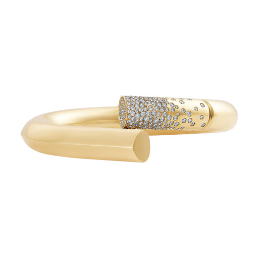 Large Pave Diamond Oera Bracelet - Yellow Gold