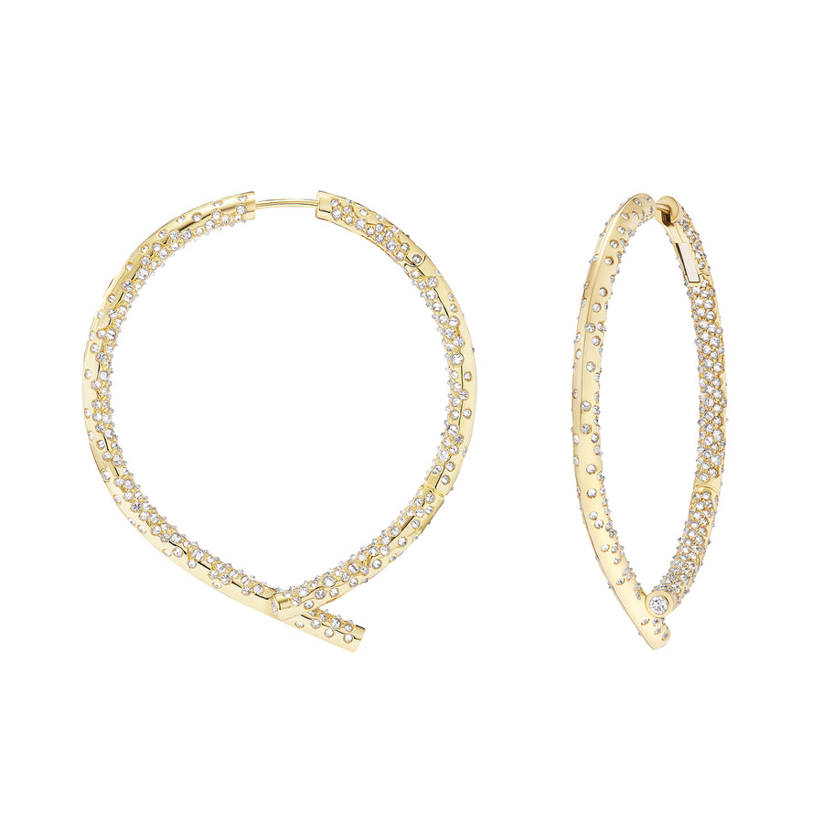 Tabayer Oera Loop Earrings - Earrings - Broken English Jewelry, front and side view