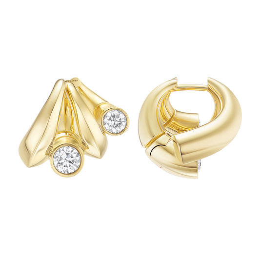 Oera Earrings - Yellow Gold and Diamond