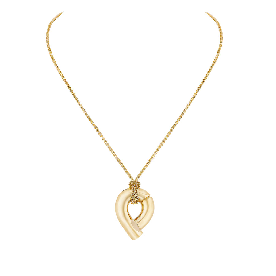 Knotted Oera Pendant Necklace - Yellow Gold