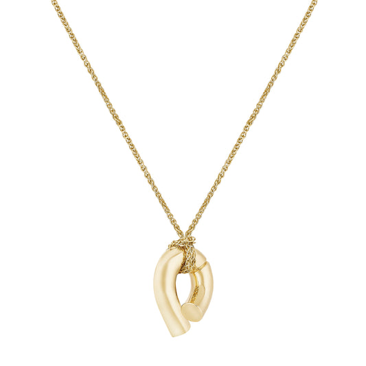 Knotted Oera Pendant Necklace - Yellow Gold