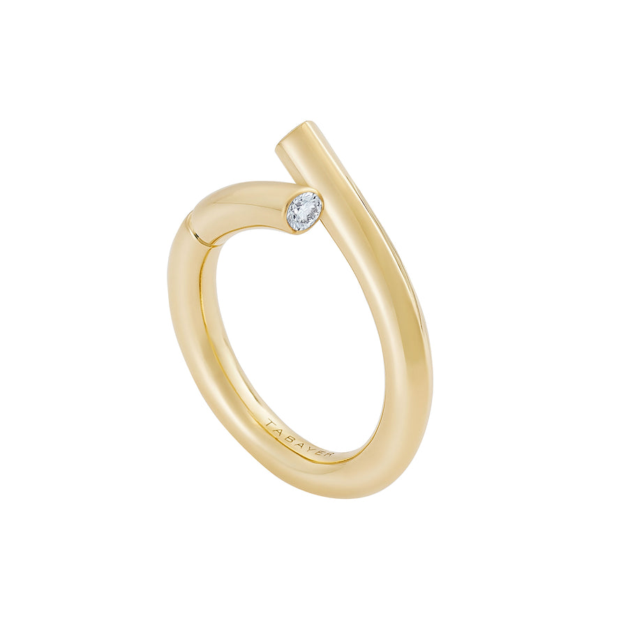 Tabayer Diamond Oera Curve Ring - Rings - Broken English Jewelry, side angled view