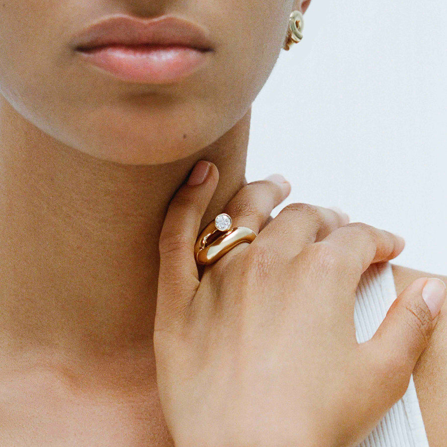 Tabayer Oera Loop Ring - Rings - Broken English Jewelry on model