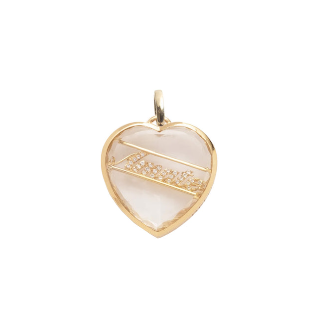 Foundrae Amate Sealed Gemstone Medallion w/ Oval Pushgate - Charms & Pendants - Broken English Jewelry front view