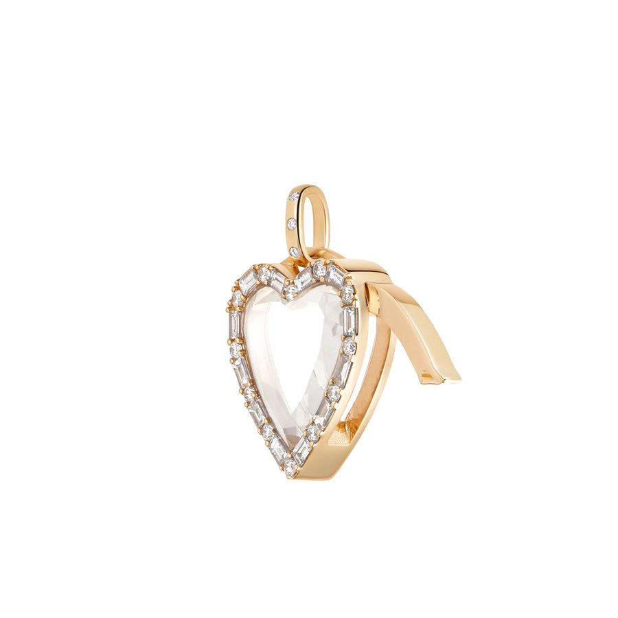 Loquet Baguette Diamond Amour Locket - Charms & Pendants - Broken English Jewelry side view