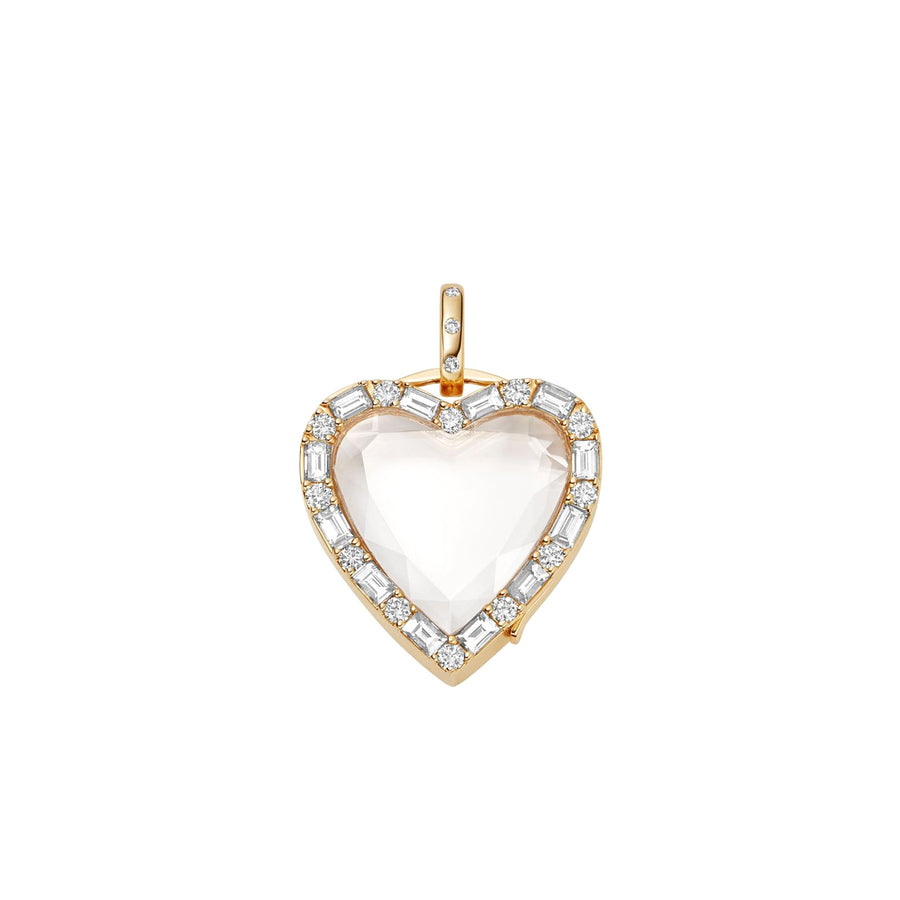 Loquet Baguette Diamond Amour Locket - Charms & Pendants - Broken English Jewelry front view