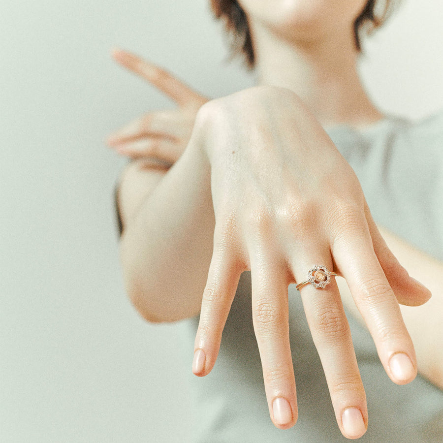 Pascale Monvoisin Bettina Ring - Diamond - Rings - Broken English Jewelry on model