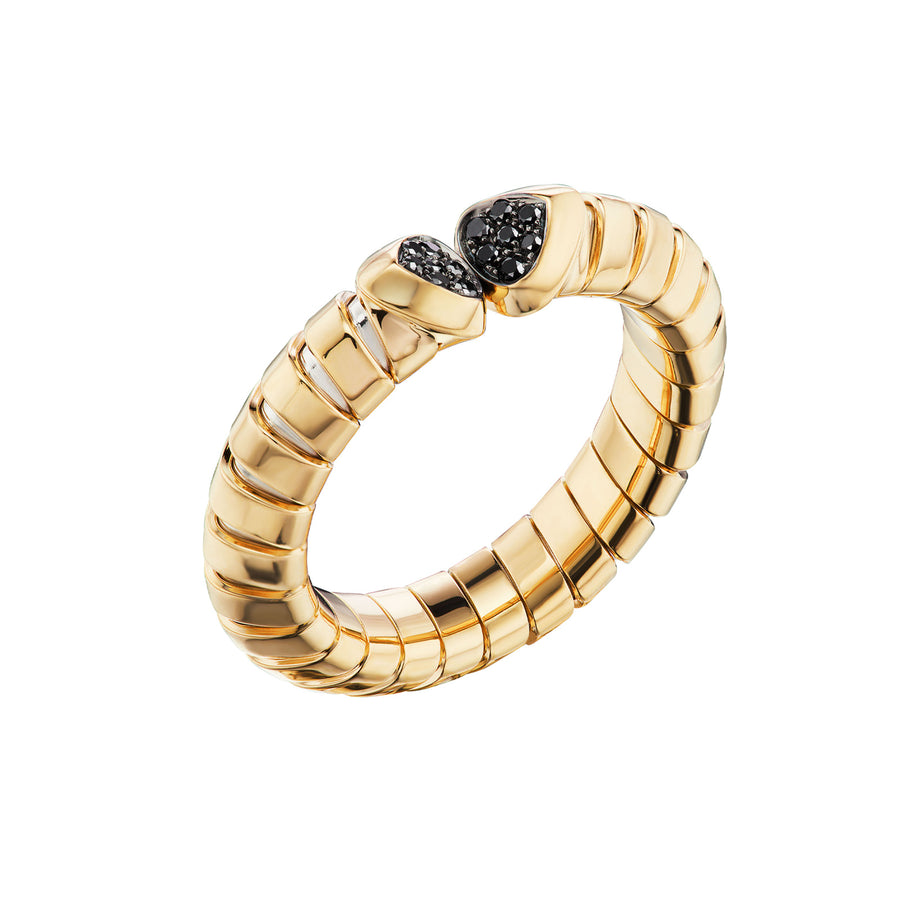 Marina B Trisolina Ring - Black Diamond - Rings - Broken English Jewelry angled view