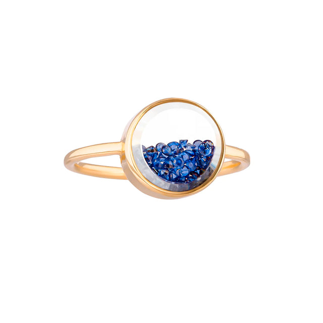Moritz Glik Core Sapphire Shaker Ring, angled view