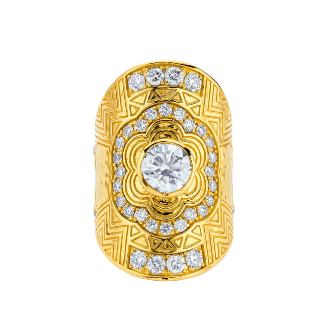 Buddha Mama Flower Wrap Ring, front view