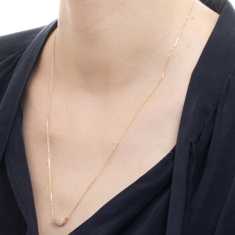 Hirotaka Bow Diamond Necklace - Small - Necklaces - Broken English Jewelry on model