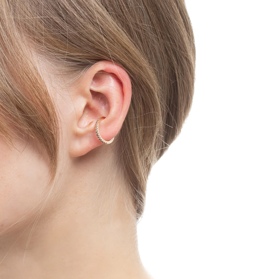 Hirotaka Baby Pearl Ear Cuff - Gold (M) - Earrings - Broken English Jewelry on model