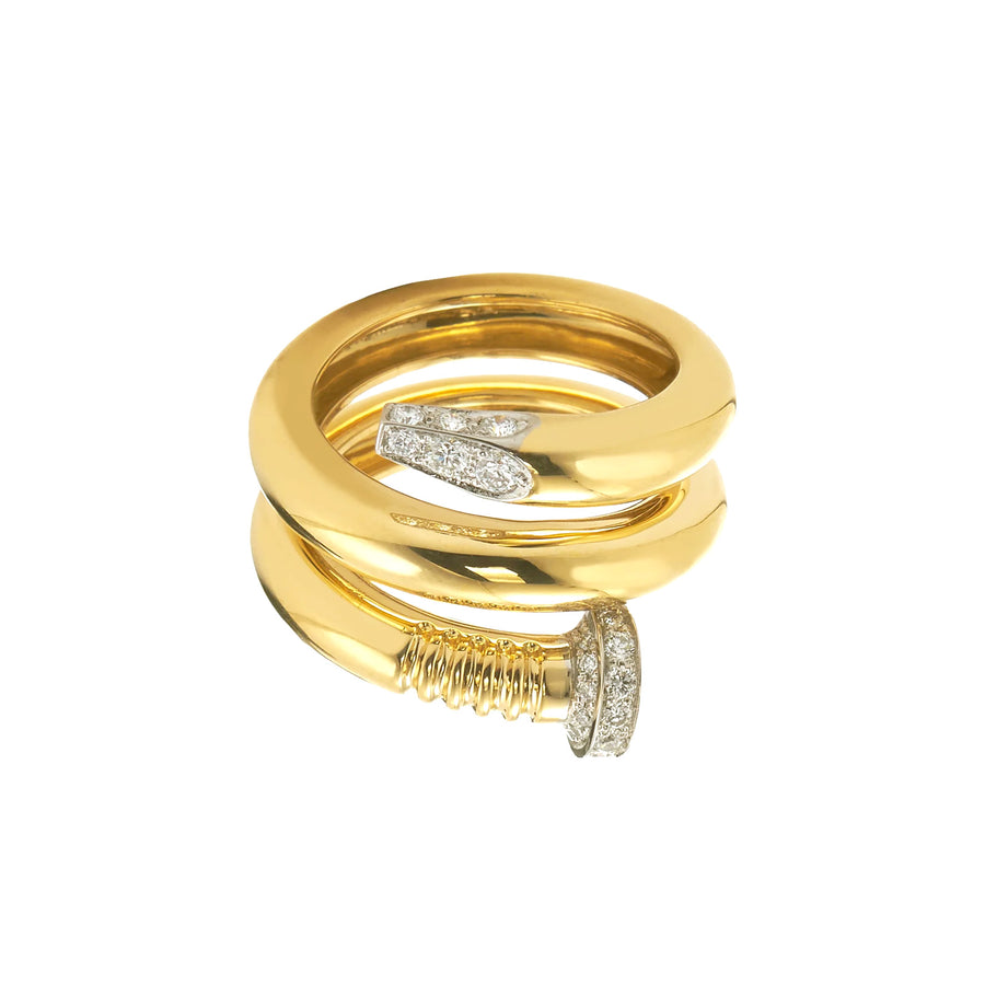 Broken English Jewelry - David Webb Diamond Nail Ring - Rings - Broken English Jewelry, front view