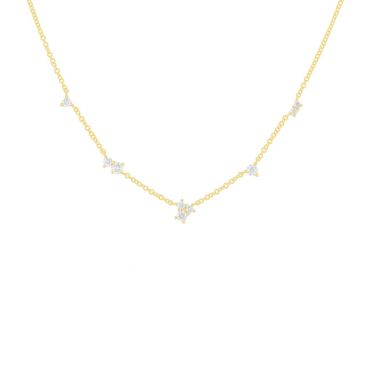 Cluster Necklace - Yellow Gold - Main Img