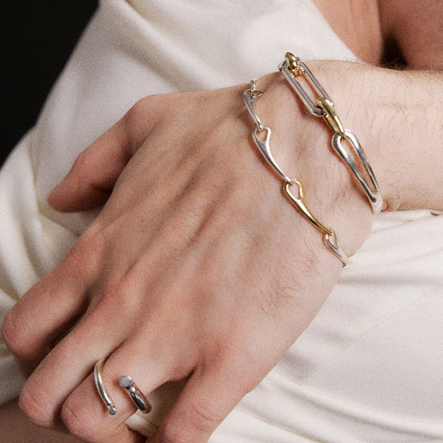 Kloto Two Tone Ever Bracelet - Bracelets - Broken English Jewelry on model