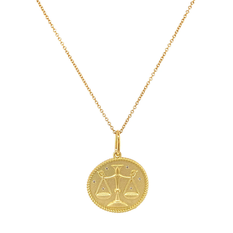 Colette Zodiac Double Sided Necklace - Libra - Necklaces - Broken English Jewelry, front view