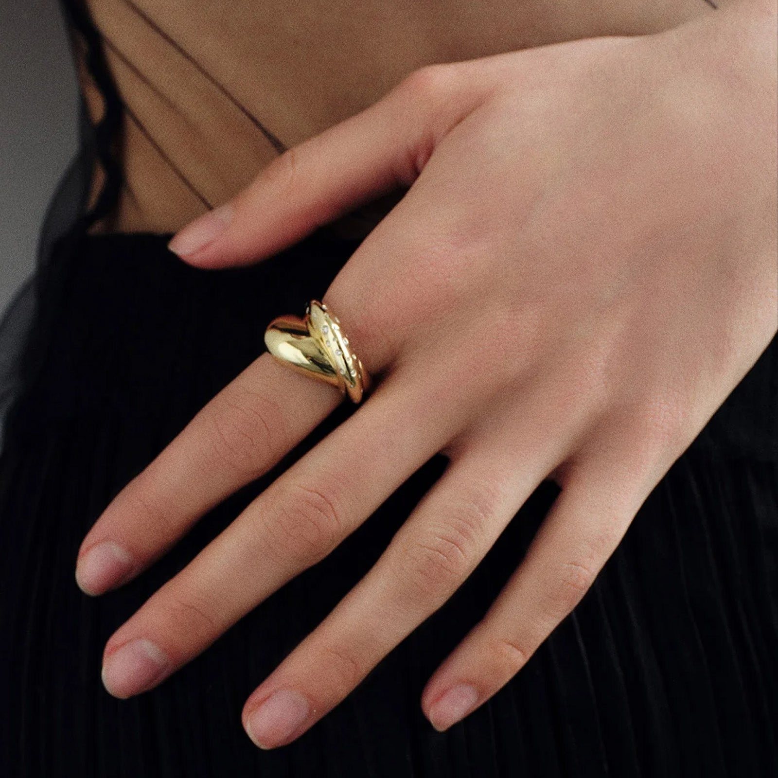 Kloto Geo Ring - Rings - Broken English Jewelry on model