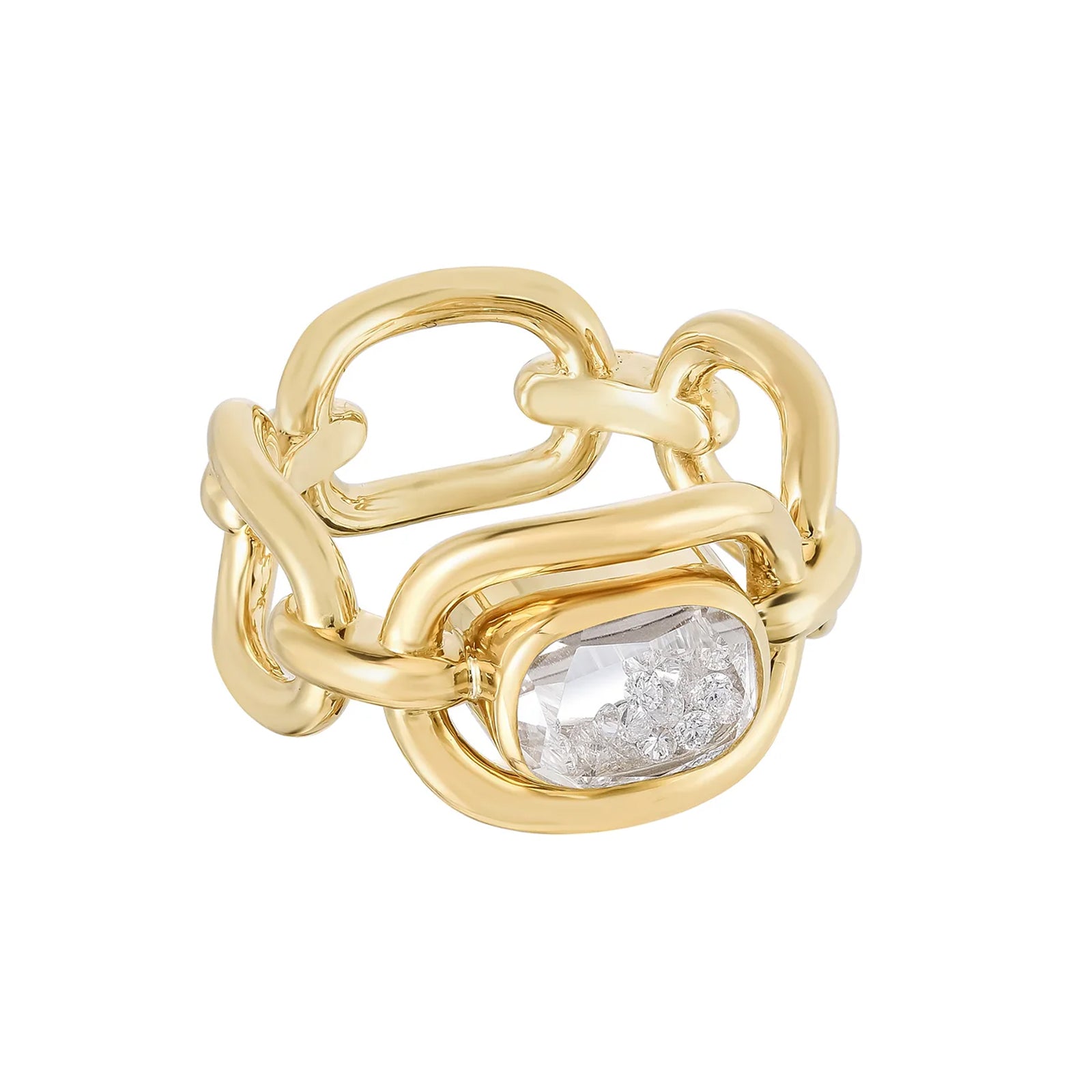 Moritz Glik Diamond Malha Shaker Ring - Diamond, angled view