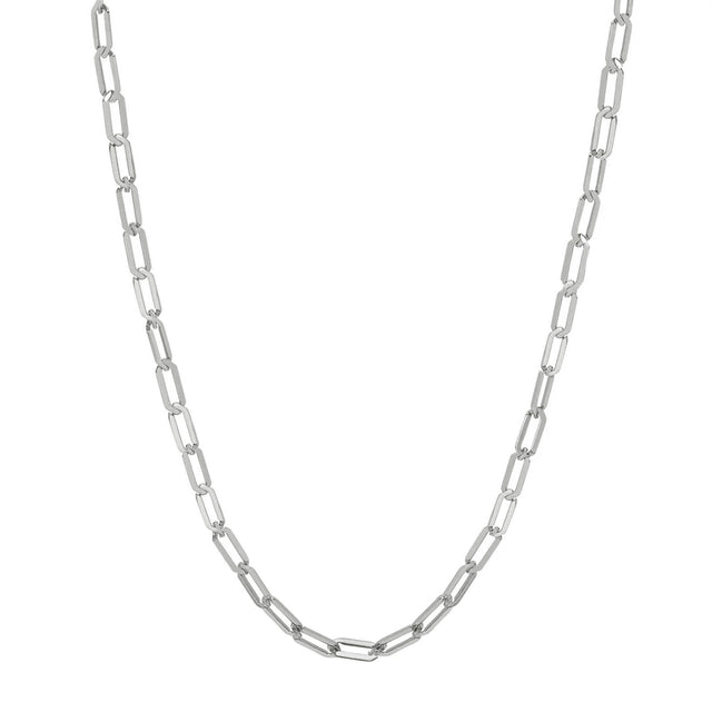Prasi Mangueira Mini Fatto a Mano Chain - White Gold - Necklaces - Broken English Jewelry, front view