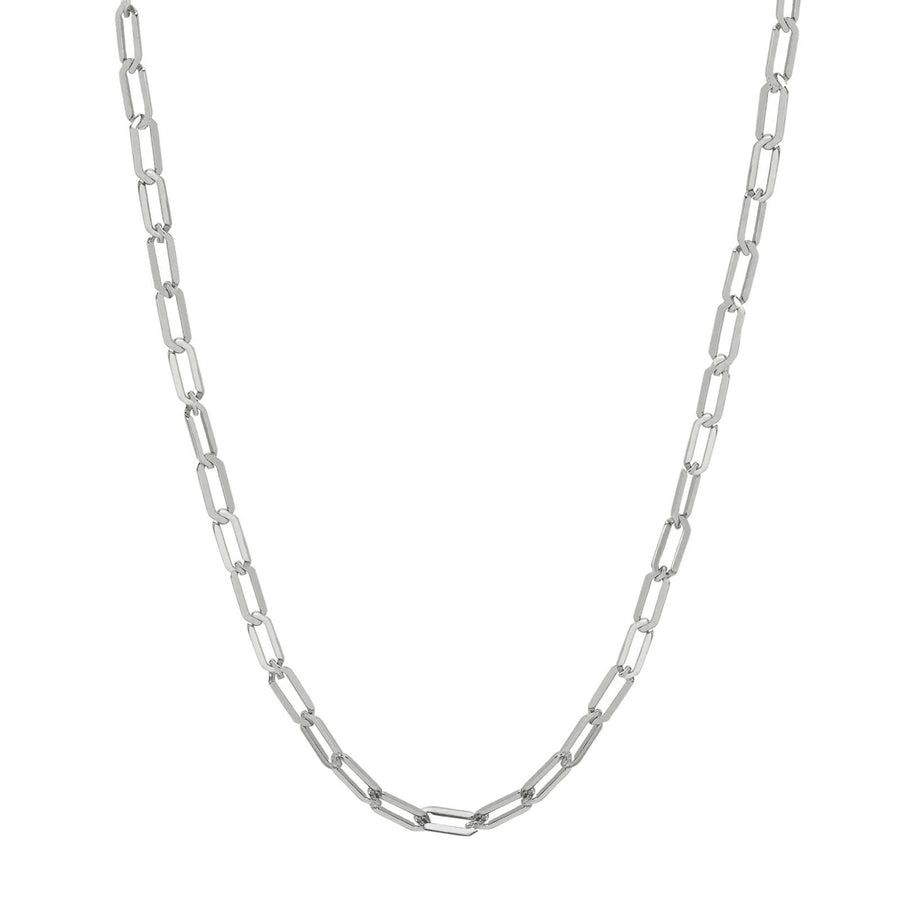 Prasi Mangueira Mini Fatto a Mano Chain - White Gold - Necklaces - Broken English Jewelry, front view