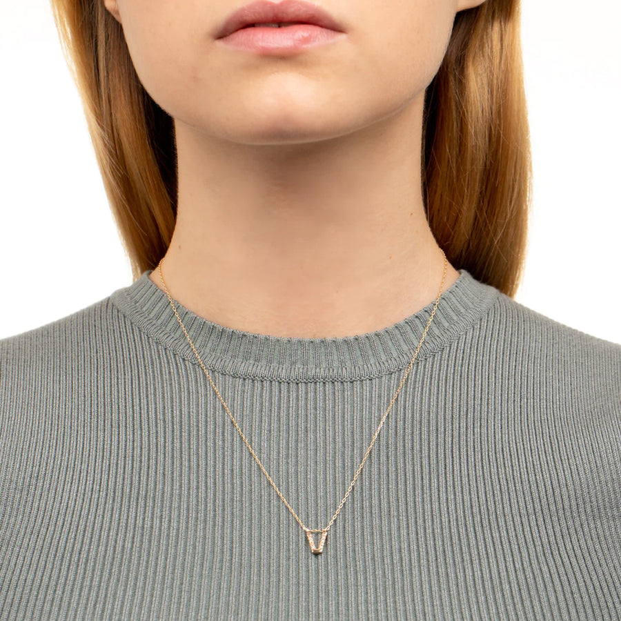 Hirotaka Manhattan Diamond Necklace - Necklaces - Broken English Jewelry on model