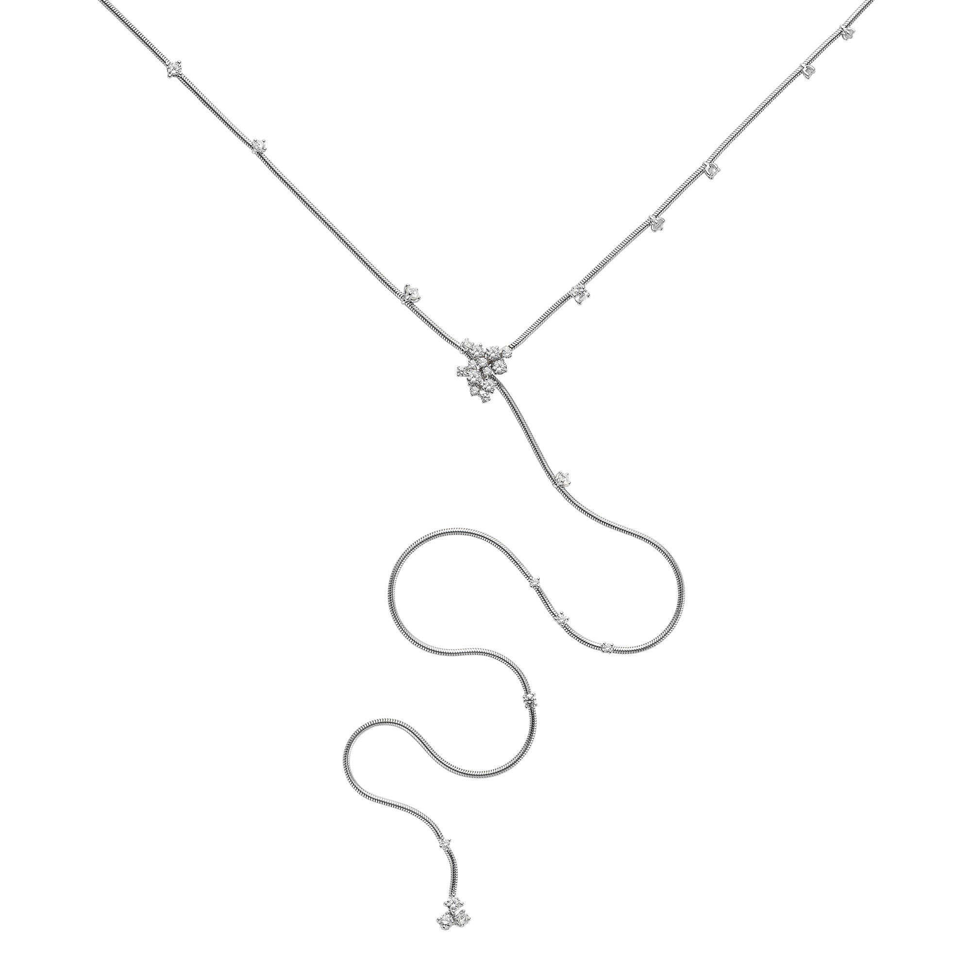 Diamond and Titanium Gold Drop Necklace 18K