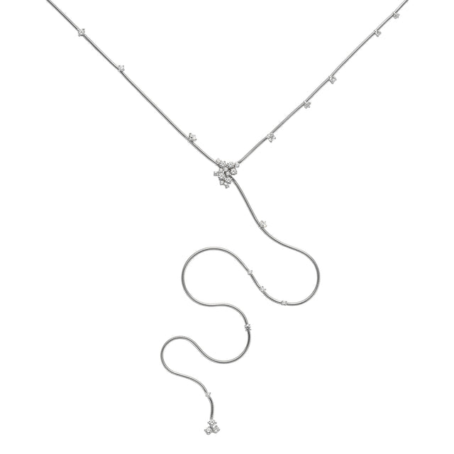 Diamond and Titanium Gold Drop Necklace 18K