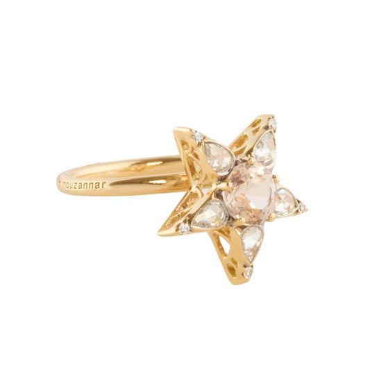 Morganite and Diamond Istanbul Star Ring