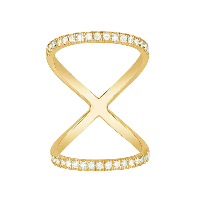 Carbon & Hyde Olympia Ring - Yellow Gold - Rings - Broken English Jewelry front view