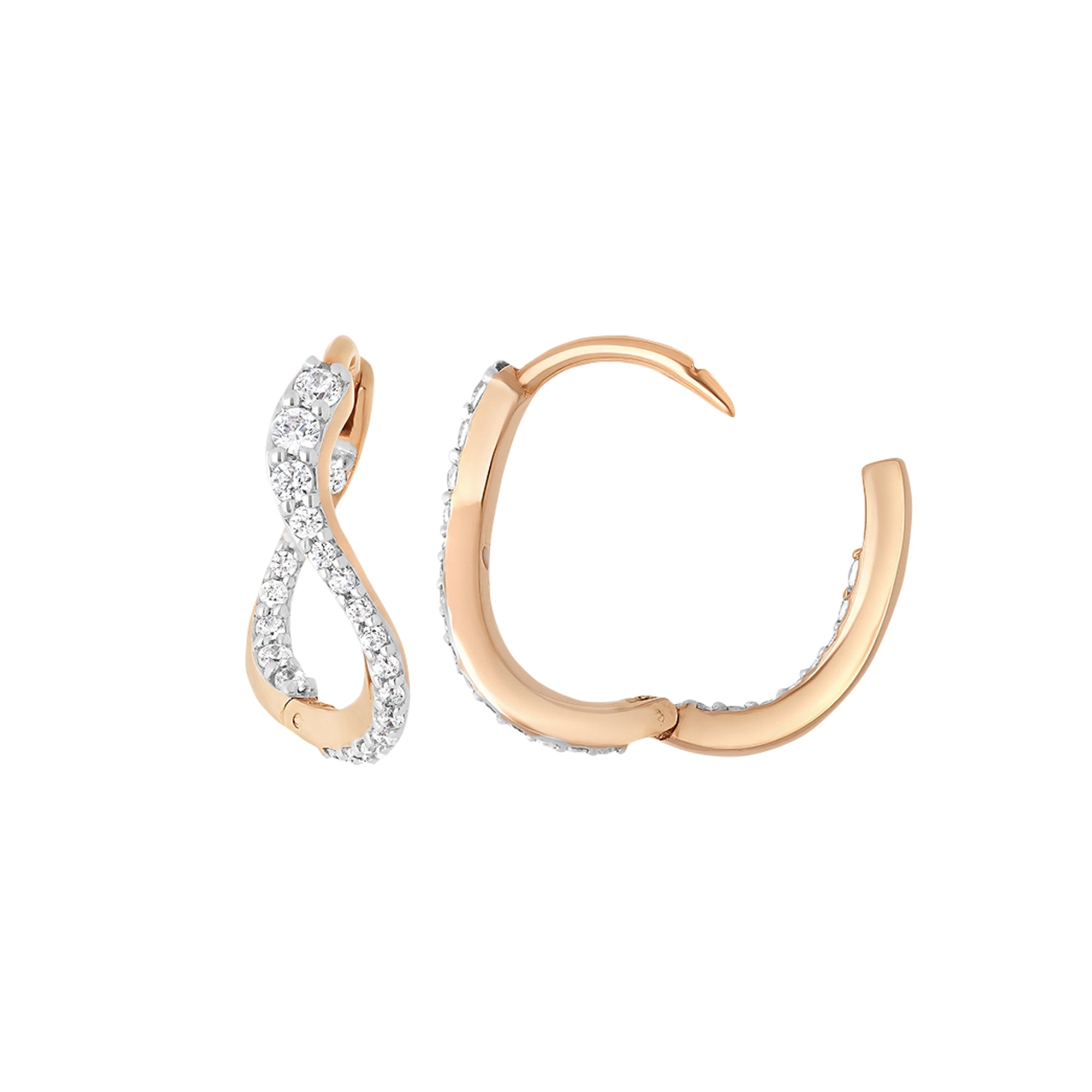 Diamond Petite Caustic Light Hoop Earrings