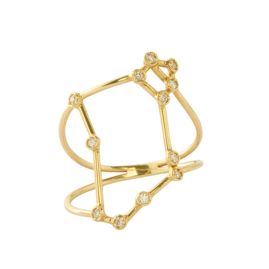 Pisces Constellation Ring - Yellow Gold - Main Img