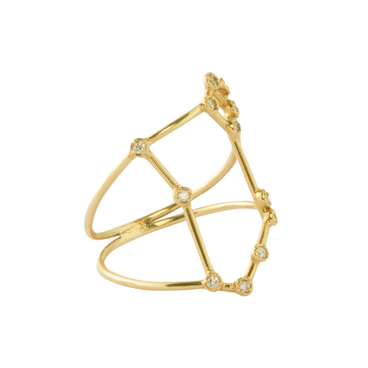 Pisces Constellation Ring - Yellow Gold