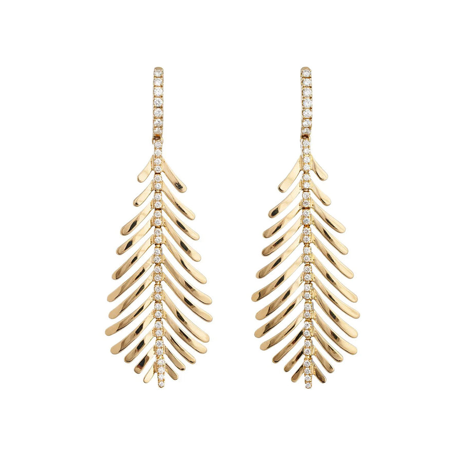 Sidney Garber Plume Earrings - Yellow Gold - Broken English Jewelry