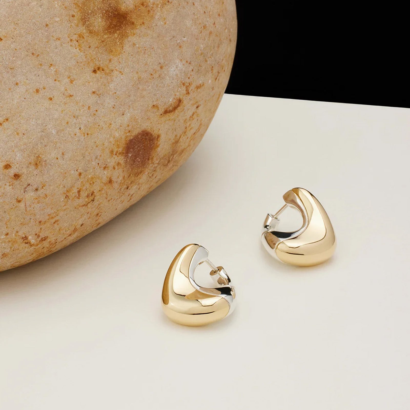 Kloto Two Tone Ray Earrings - Earrings - Broken English Jewelry on surface