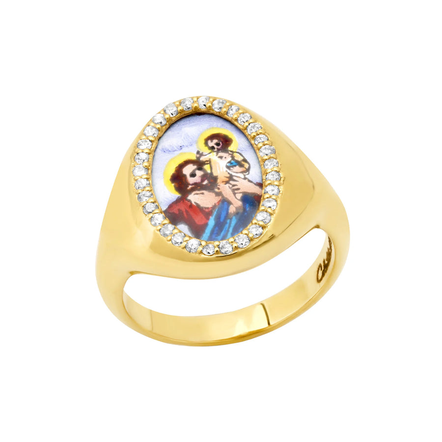 Colette Saint Joseph Signet Ring - Rings - Broken English Jewelry front angled view