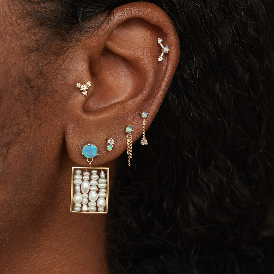 WWAKE Small Weaving Earrings - Earrings - Broken English Jewelry on model