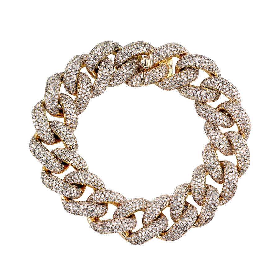 SHAY Jumbo Pave Diamond Link Bracelet - Bracelets - Broken English Jewelry top view
