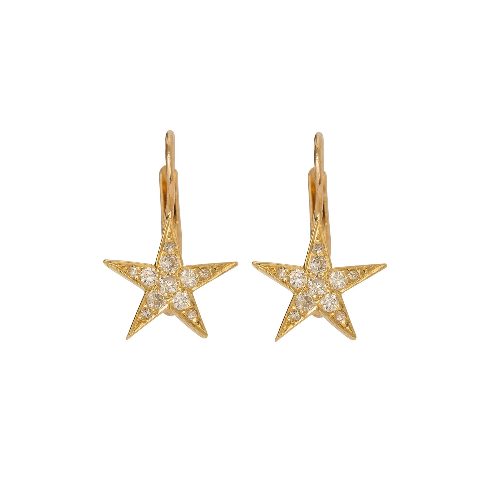 Antique & Vintage Jewelry Estate Petite Diamond Star Earrings - Broken English Jewelry