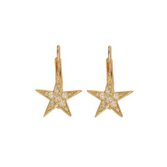 Estate Petite Diamond Star Earrings - Main Img