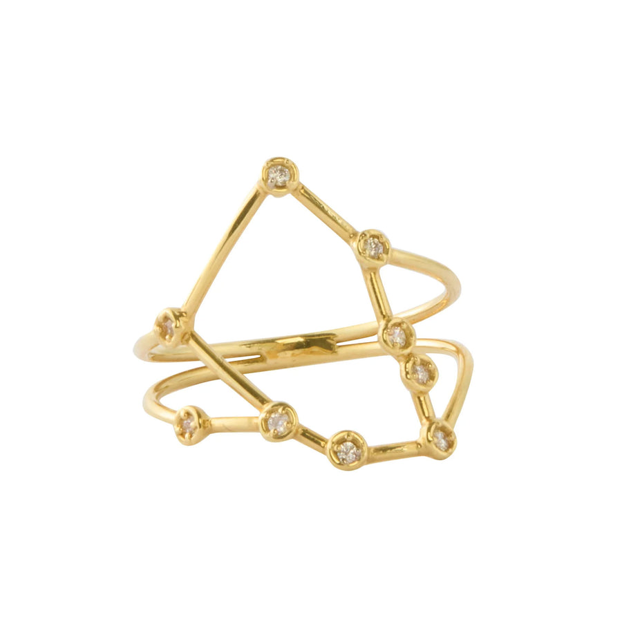 Jessie V E Taurus Constellation Ring - Yellow Gold - Rings - Broken English Jewelry