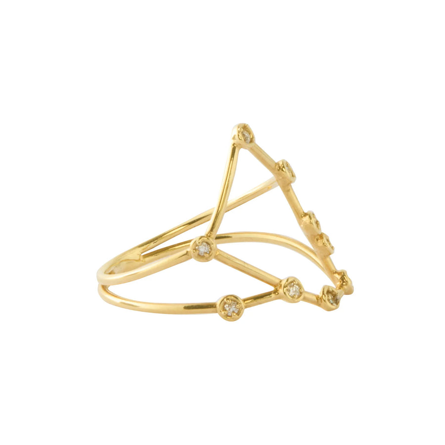 Jessie V E Taurus Constellation Ring - Yellow Gold - Rings - Broken English Jewelry side view