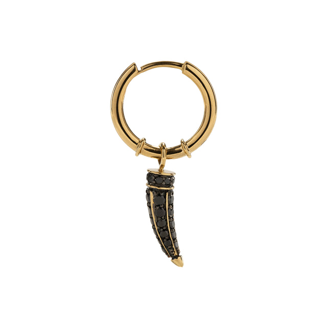 Horn Huggie Earring - Black Diamond