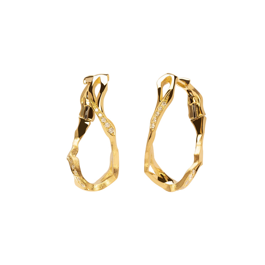 Milamore Kintsugi Infinity Diamond Hoop Earrings - Large - Earrings - Broken English Jewelry